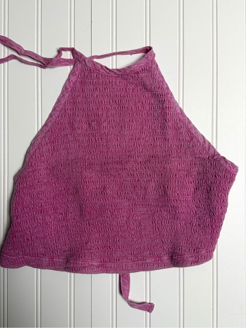 Urban Outfitters Pink Smocked Halter Crop Top